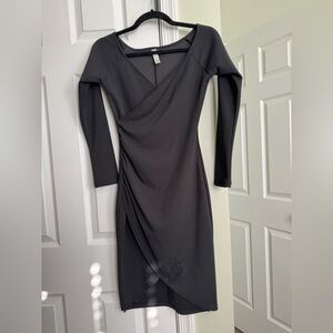 Blue Blush Charcoal Long Sleeve Dress